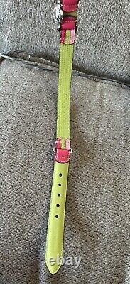 COACH Lime Green/Pink Leather Dog Collar (Small, 11 13) NIB