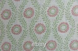 COLEFAX AND FOWLER CURTAIN FABRIC DESIGN Swift 6 METRES PINK/GREEN 100% LINEN