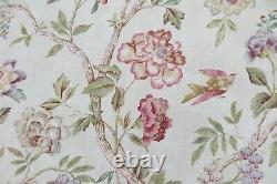 COLEFAX AND FOWLER CURTAIN FABRIC DESIGN leonnora 6.6 METRES PINK/GREEN LINEN