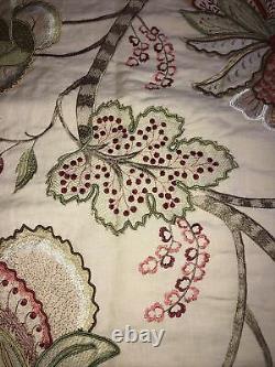 COLEFAX & FOWLER 5m Baptista Embroidered Curtain Fabric In Pink/Green RRP £175pm