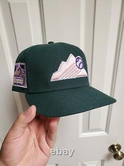 Cap City Exclusive Colorado Rockies green pink UV fitted hat 7 3/8 Hat Club