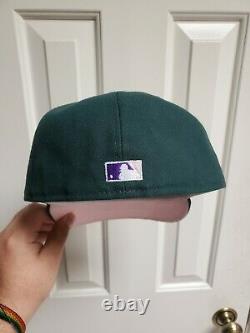 Cap City Exclusive Colorado Rockies green pink UV fitted hat 7 3/8 Hat Club