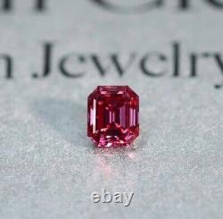 Certified 5 Ct Emerald Cut Natural Pink Diamond Grade Color VVS1/D +1Free Gift