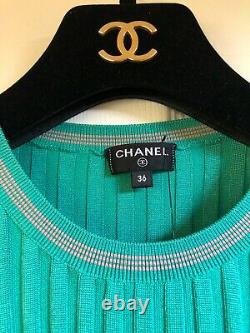 Chanel 20P NEW Green Pink Top with CC LOGO and Chanel #5 FR38-FR36