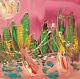 Cityscape Mark Kazav Original Oil Painting Abstract Modern Art Green Pink