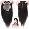 Clip In On Wig Real Human Hair Topper Toupee Top Piece Silk Base Women Hairpiece