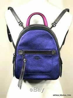 Coach Andi Backpack In Metallic Colorblock Shoulder Bag Purple Pink Green F49122