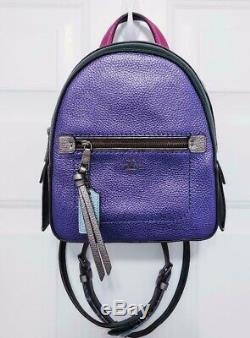 Coach Andi Backpack Metallic Colorblock Purple Pink Green F49122 NWT