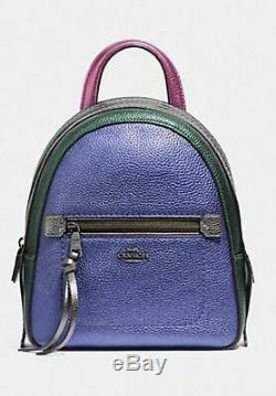Coach Andi Backpack Metallic Colorblock Purple Pink Green F49122 NWT