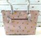 Coach Womens Gallery Tote Bag Pink Green Dandelion Floral Pockets Zipper New