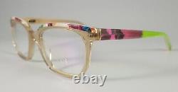 Coco Song Eyeglasses NEW CCS 113 Color 1 Light Brown Pink Green Size 50 Square