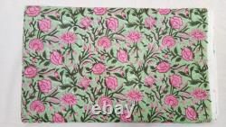 Cotton Hand Block Printed Fabric Quilting Running Sewing Loose Dressmaking Craft