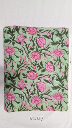 Cotton Hand Block Printed Fabric Quilting Running Sewing Loose Dressmaking Craft