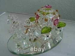 Crystal World Fantasy Coach With 2 Horse's, Pink, Green Crystal New In Box