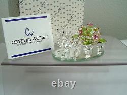 Crystal World Fantasy Coach With 2 Horse's, Pink, Green Crystal New In Box