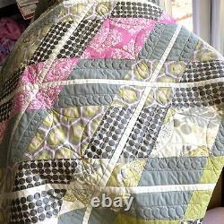 Custom Published Quilt Argyle Handmade Diane Nagle COA Pink Gray Green Bedspread