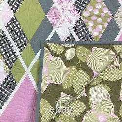 Custom Published Quilt Argyle Handmade Diane Nagle COA Pink Gray Green Bedspread