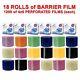 Dental Barrier Film 4x6 1200 Perforated Plastic Roll Blue Clear Pink Black 18/pk
