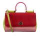 Dolce & Gabbana Leather Tote Shoulder Bag Miss Sicily Mini Red Pink Green 08722