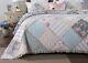 Dada Bedding Cottage Mint Floral Pastel Cotton Patchwork Bedspread Quilt Set