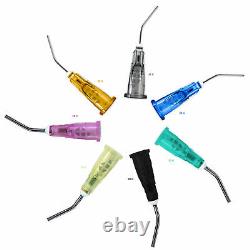 Dental Disposable Pre Bent Needle Tips Flow Black, Blue, Gray, Yellow, Pink, Orange