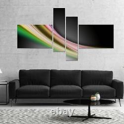 Designart'Pink Green Abstract Lines' Abstract Canvas art 60 in. Wide x 32 in