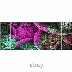 Designart'Pink Green Dramatic Clouds' Abstract Canvas Wall Oversized