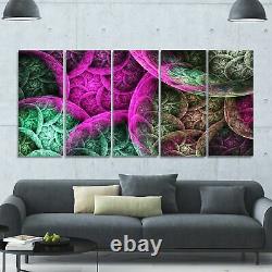 Designart'Pink Green Dramatic Clouds' Abstract Canvas Wall Oversized