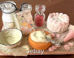 Dollhouse miniature Pink & Green Cake Board by Betsy Niederer