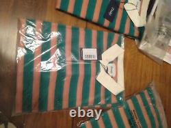 Drakes of London Green and Pink Stripe Rugby Shirt Brand New with Tags
