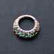 Emerald & Diamond 18k Rose Over Helix Cartilagetragus Septum Daith Clicker Ring