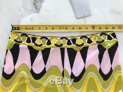 Emilio Pucci Green Pink Yellow Black Multi Print Pants Size 10 Nwts