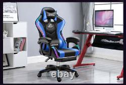 Ergonomic Gaming Chair LED AND MASSAGE Built in Blue, Red, Pink and Green