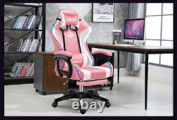 Ergonomic Gaming Chair LED AND MASSAGE Built in Blue, Red, Pink and Green