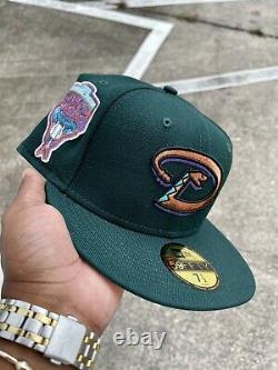 Exclusive New Era Arizona Diamondbacks MLB Club Fitted Hat 7 1/2 Green Pink UV