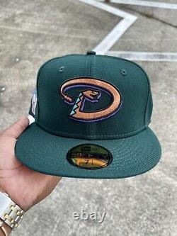 Exclusive New Era Arizona Diamondbacks MLB Club Fitted Hat 7 1/4 Green Pink UV