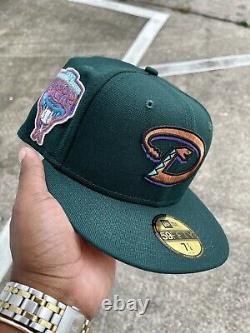 Exclusive New Era Arizona Diamondbacks MLB Club Fitted Hat 7 1/4 Green Pink UV