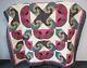 Extra Large Quilt 78 X 102 In Pink Green Cream Snails Grandma's Fan 1999 Andrews
