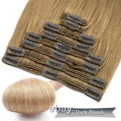 Extra THICK Remy Clip In 100% Human Hair Extensions Double Wefts 8 PCS Full Head