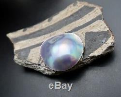 FINE AAA+ SEA OF CORTEZ NATURAL PURPLE, PINK, GREEN++ MABE PEARL 17.6-17.8mm