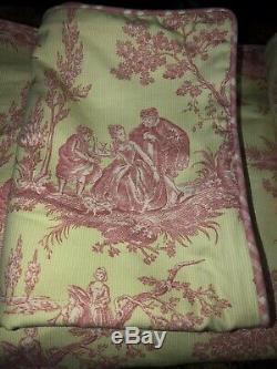 Fabulous Custom Brunschwig&fils Toile Duvet Cover&shams, Pink&green F/q