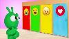 Four Colorful Doors Adventure Green Alien Pea Pea Cartoon For Kids