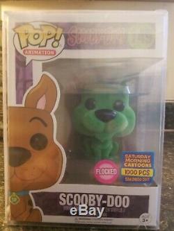 Funko Pop! SDCC 2017 Flocked Scooby Doo #149 Blue, Pink, Green Set. Mint