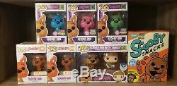 Funko Pop Scooby Doo Flocked Blue Pink Green Orange Shaggy FYE SDCC Shirt Snacks