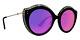 Gucci Crystal Lips 0214 Cat Eye Black Green Pink Mirrored Stud Sunglasses Gg0214