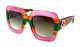 Gucci Gg0178s Gg 0178s 006 Oversized Square Pink/green/tortoise Sunglasses