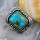 Gilbert Platero Native Sterling Silver Sonora Rose Turquoise Ring Size 8.25