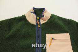 Golf Wang Men's Sherpa Fleece Zip-Up Jacket KT4 Forest Green/Pink Large