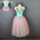 Green Bodice Long Romantic Pink Tutu Adult Ballet Dancing Stage Performance