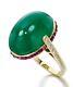 Green Cabochon Pink Princess Halo 14k Yellow Gold On 925 Sterling Silver Ring